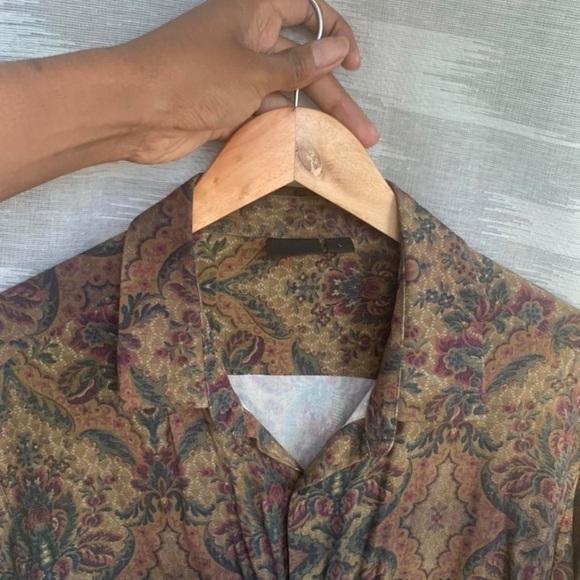 asos regular fit viscose tonal print shirt - Picture 2 of 3